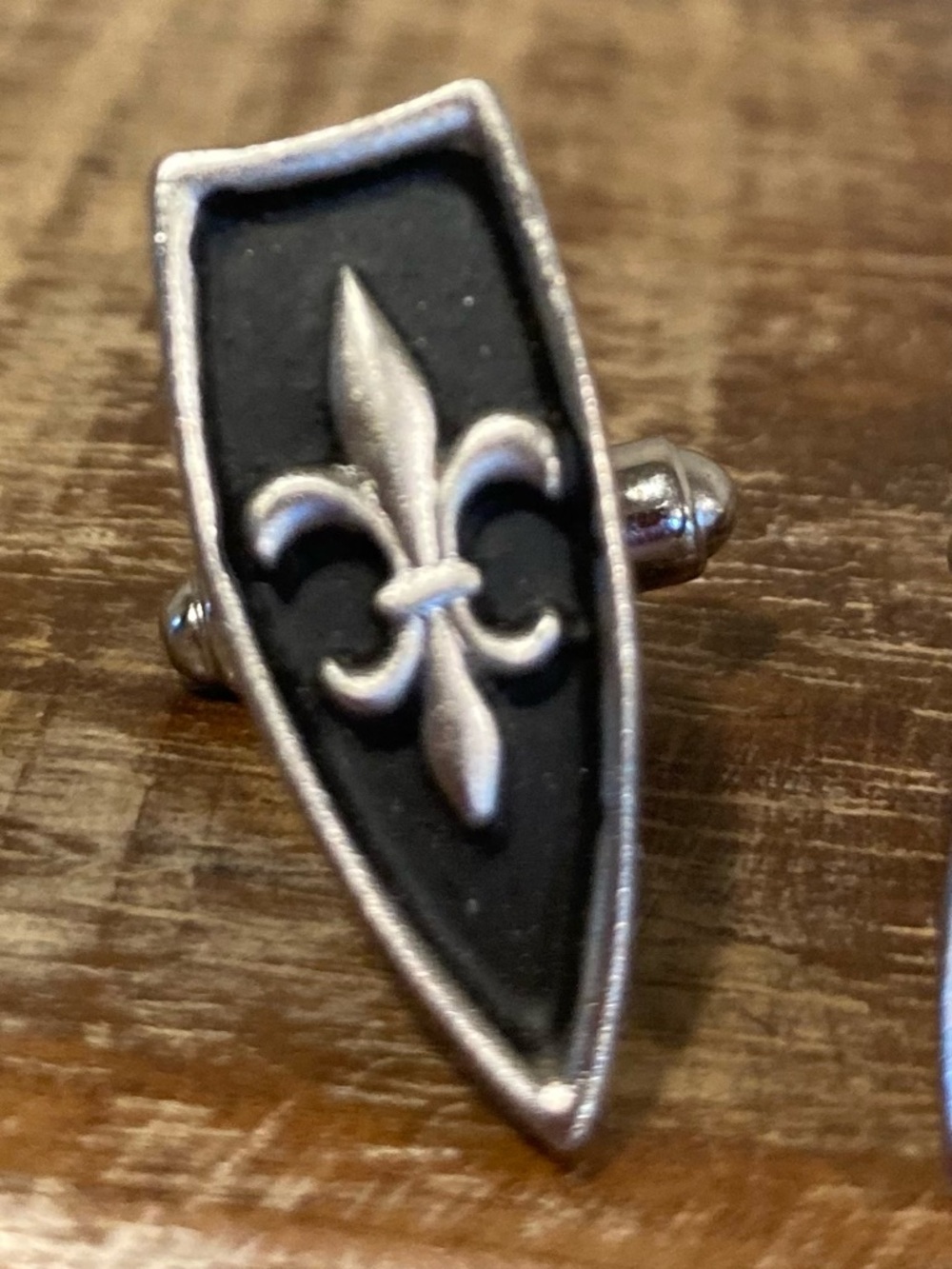 Vintage Hickok Fleur‑de‑Lis Shield Cufflinks USA Made Mid‑Century Men’s Jewelry - Picture 4 of 11